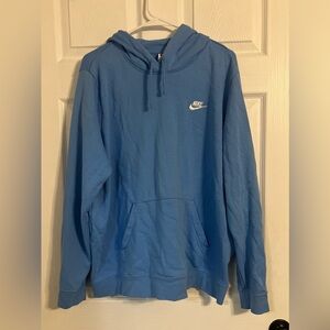 Nike Womens Light Blue Xxl Hoodie W/Pocket,Drawstrings, & White Embroidered Logo
